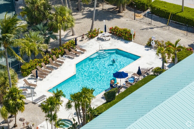 The pool at Duck Club Key is a popular amenity and place to cool off.