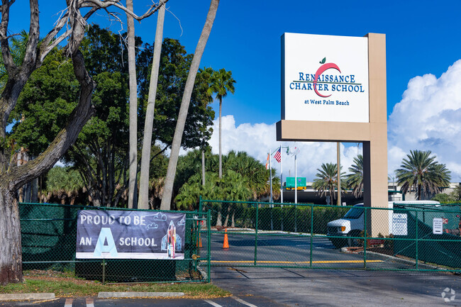The main entrance at Renaissance Charter school at West Palm Beach.