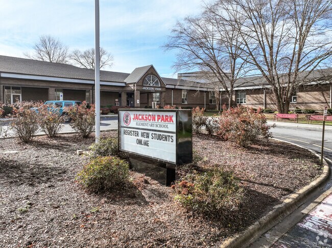 The sign board at Jackson Park Elementary School keeps parents informed.