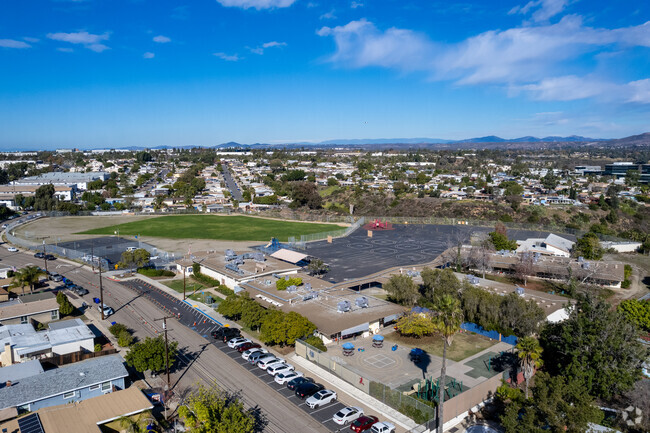 An elevated view of Cubberley Elementary School in Serra Mesa.
