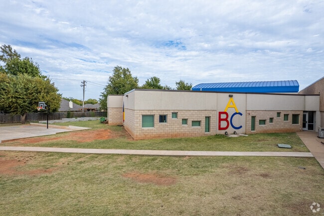 Open grassy spaces for recreation at Eisenhower Elementary School in Norman.