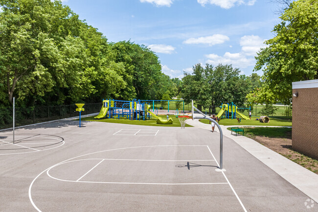 Butcher-Greene Elementary School has a sports court for some real exercise.