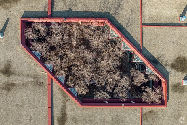 There is a unique open sky courtyard at Anishinabe Academy.