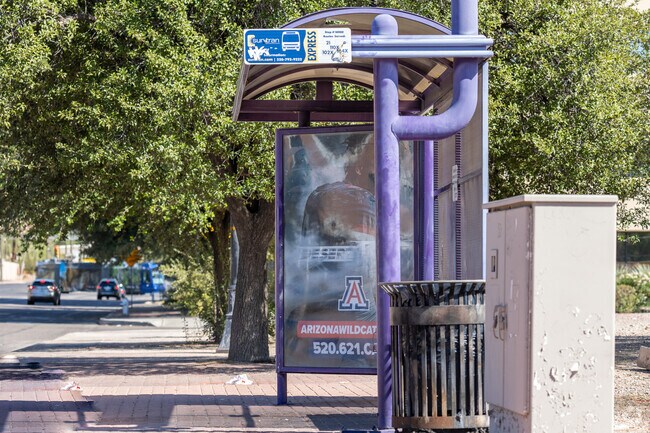 Public transit stops provide connectivity for Mesquite Ranch residents.