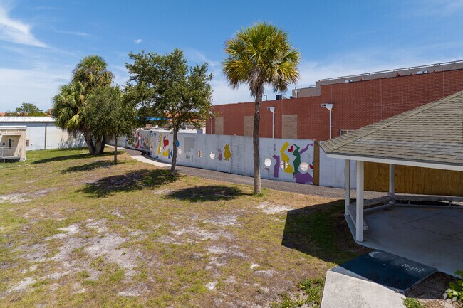 Jensen Beach Elementary has student art on walls.