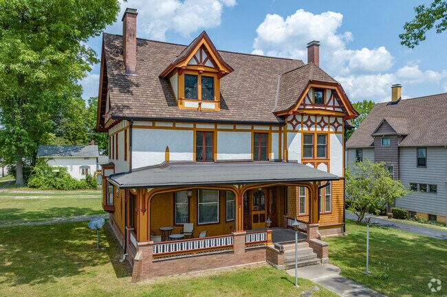 Enjoy the architectural details of the tudor homes in Downtown Cuyahoga Falls.