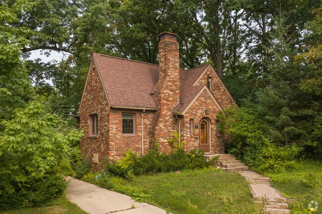 One-story brick homes feature unique architectural exteriors in Downtown East Lansing.