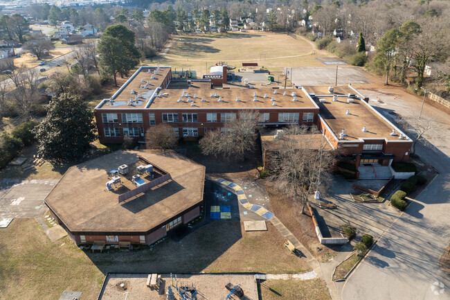 An aerial view of Elizabeth D. Redd Elementary School.