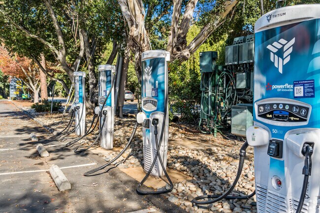 Electric car charging is easy accessible in Portola Valley.