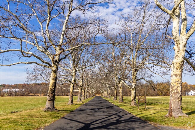 Walking paths at Tyler Park Center for the Arts wind through sculpture gardens.