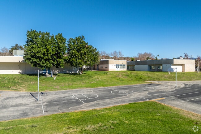 There are many sports courts at Atherwood Elementary School.