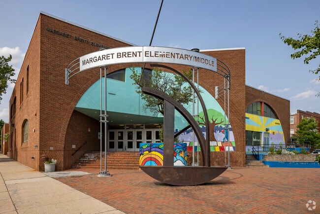 Margaret Brent Elementary School building in Charles Village.