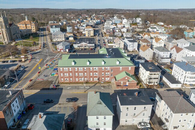 Front entrance of Ella Risk Elementary School in Central Falls, RI.