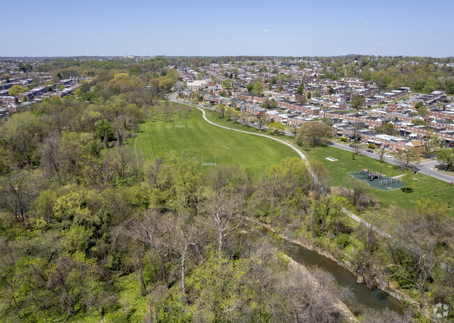 Orchard Ridge is boarded to the west of Herring Run Park.