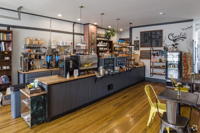 Harvest Moon Coffee & Chocolates have a warm and inviting atmosphere.