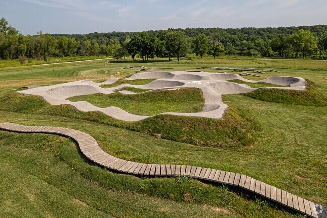 Bikers from the Dawn Hill neighborhood will enjoy the pump track at nearby City Lake.