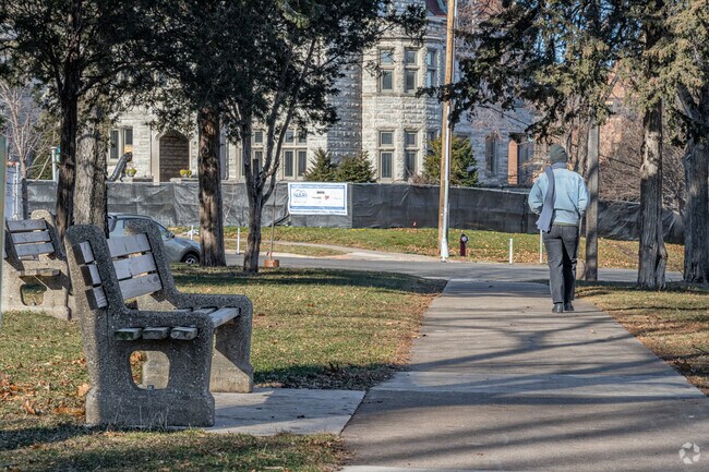 Walking paths and benches are the two major amenities in Washburn Fair Oaks Park.