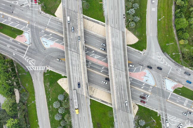 Turnpike express highway crossing by the border of West Dixie Bend neighborhood.