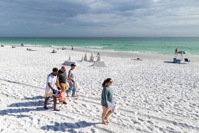 Volunteers care for their pristine beaches in Navarre, Florida.