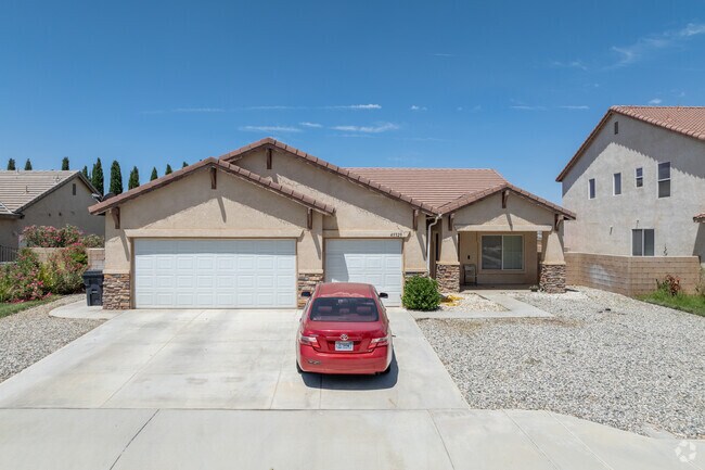 This single-story contemporary home in Central Lancaster features drought-resistant landscaping.