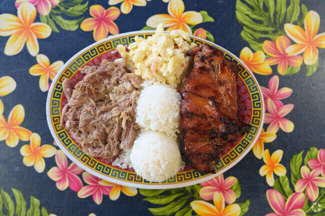 Hula Hands specializes in Hawaiian fare.
