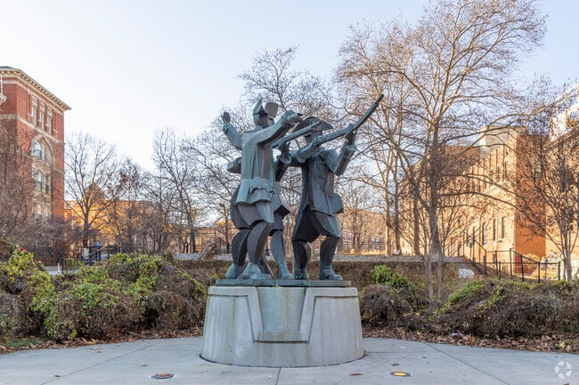 This sculpture in Howards Park, only blocks away from Heritage Crossing,  commemorates Revolutionary War hero and prominant Maryland citizen John Eager Howard.