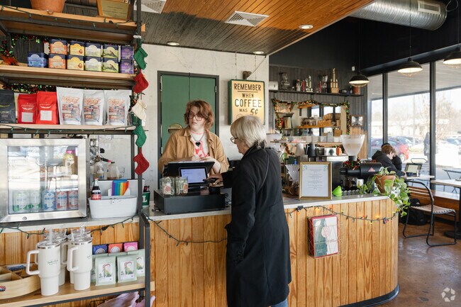 Spiller Coffee is one of the beloved local cafés just a short drive from Lindmoor Woods–Valley Brook Estates.
