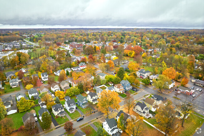 Aerial view of Fairport on the Erie Canal.