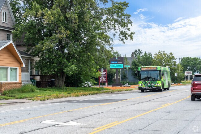 Irving residents can hop on one of the many public bus stops near the neighborhood.
