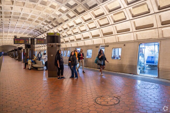 The Capitol Heights Metro station connects to the Blue Line, which connects to downtown DC.