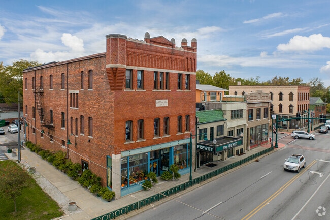 Historic storefronts with new businesses characterize Downtown Plainfield.