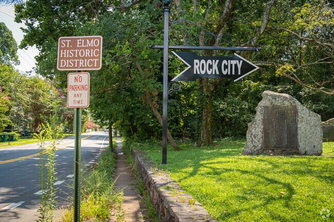 While visiting St Elmo be sure to take a trip up Lookout Mountain to see Rock City.