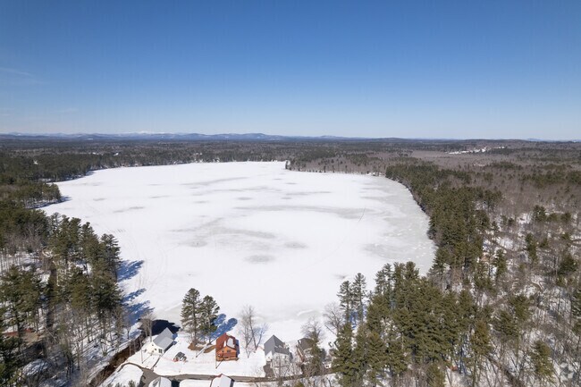 Bonny Eagle Pond is a peaceful spot for boating, fishing, and swimming in Buxton.