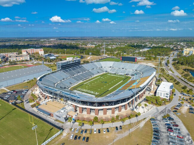 The University of Central Florida has an electric on-campus stadium on game day.