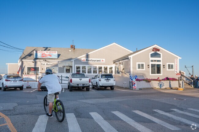Wood's Seafood sits on the Town Wharf overlooking Plymouth Harbor.