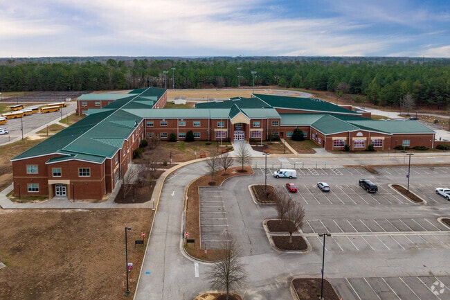 An aerial view of Elizabeth Davis Middle School.