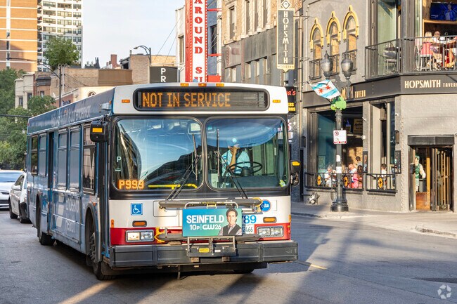CTA Bus lines run frequently down Rush and Division St, making commuting in the area very easy.