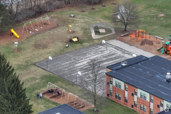 Some residents after school hours walk their dog around Poff Elementary School.
