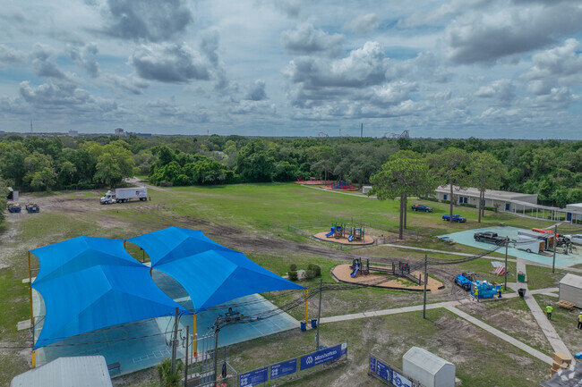 Shaw Elementary School has lots of land for kids to play at.