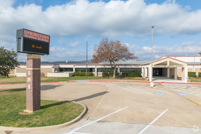 Springtown Middle School's marquee shines bright, heralding a beacon of learning and community.