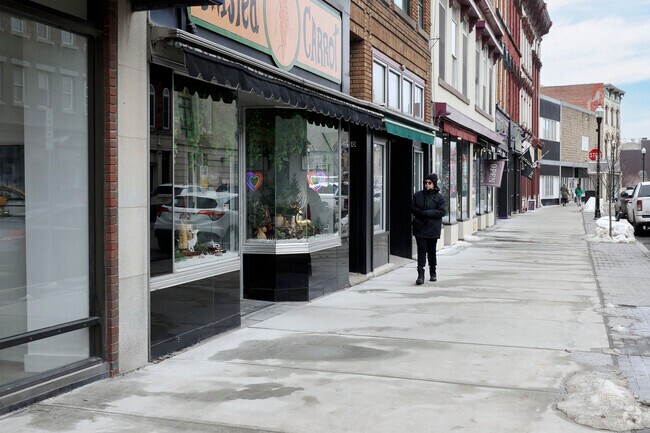 Enjoy Plattsburgh downtown area that is slowly redeveloping and finding a new voice on Margaret Street.