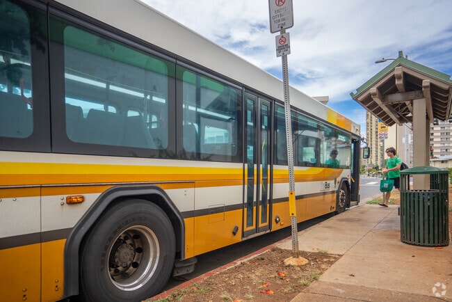 The Bus runs routes throughout Moanalua.