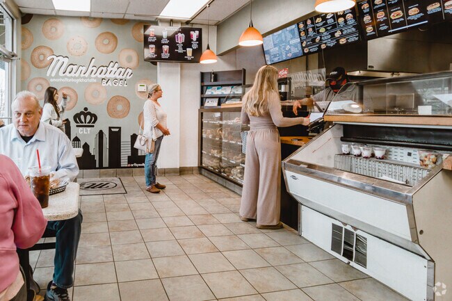 Olde Providence South locals have easy access to convenient morning stops like Manhattan Bagels.