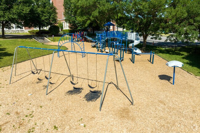 Porter Elementary School's playground has  modern equipment for students to enjoy.