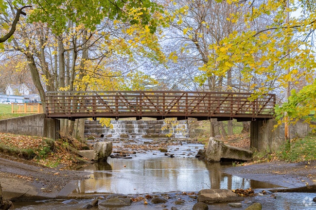 Walking bridges and the creek add character to Sippo Heights parks.