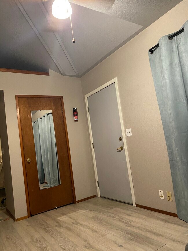 Front door/Closet door.
