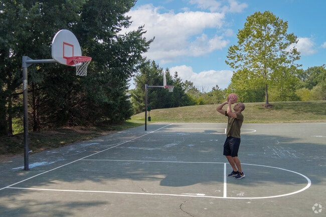 Avid basketball players shoot hoops at Clareybrook Park near Braemar.