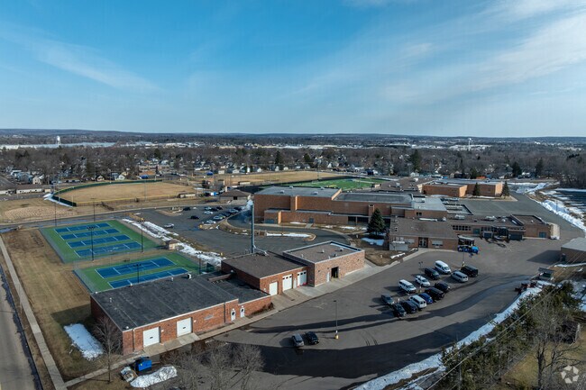 Rice Lake High School has numerous tennis courts on campus.