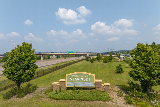 The city of Newport welcomes people driving by.