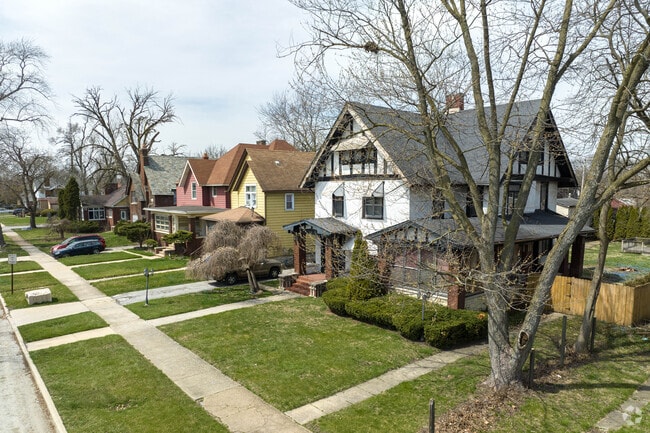 Row of Bungalow Style Homes Located on Residential Street in Harvey